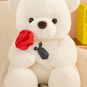 45 cm / 18” Teddy Bear (holding a flower)