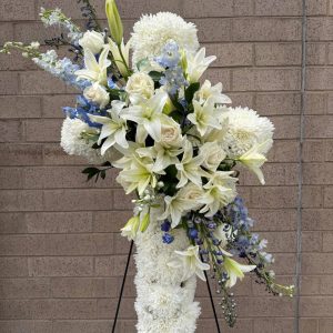 Sympathy Arrangement  #3 Cross on easel